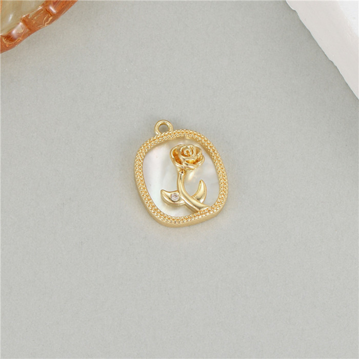 Classic Refined Chic Elegant14K Gold Plated Pendant with Natural White Shell Festival Trendy Casual Jewelry Gift, Nec...