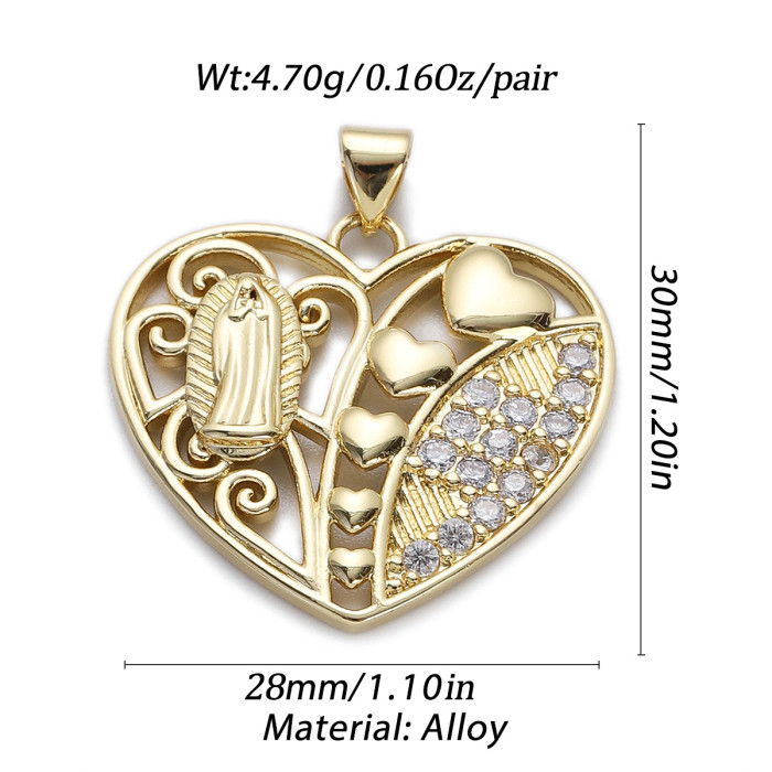 Classic Refined Elegant Women Zircon Heart Flower Pendant Handmade DIY Jewelry Accessories, Necklaces