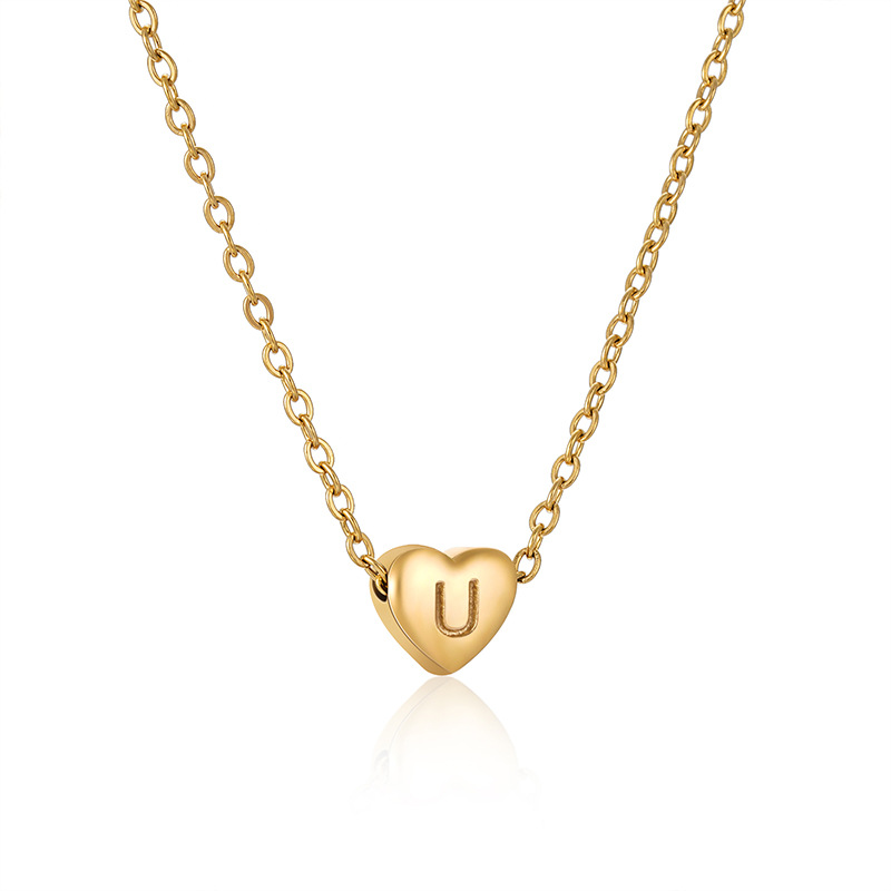 Dainty Elegant 18K Gold Gold Plated  Stainless Steel Love Pendant Letter Necklace Trendy Party Festival Casual Jewelry Gift 216045364617