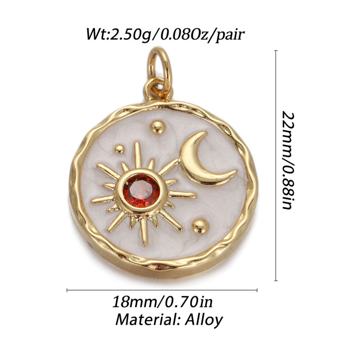 Chic Customizable Hypoallergenic Moon Star Flower Pendant Drip Oil Bracelet Necklace Earrings DIY Accessories