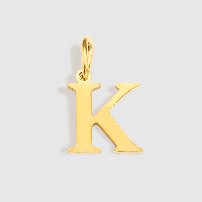 Handmade DIY Jewelry Accessories 18K Gold Plated Stainless Steel 26 English Letters Pendant Wholesale, Necklaces
