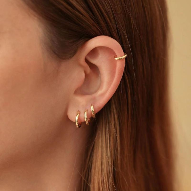 Classic Refined Elegant Women Simple Hoop Earrings Set for Women 3pcs/set Earring Jewelry Gift