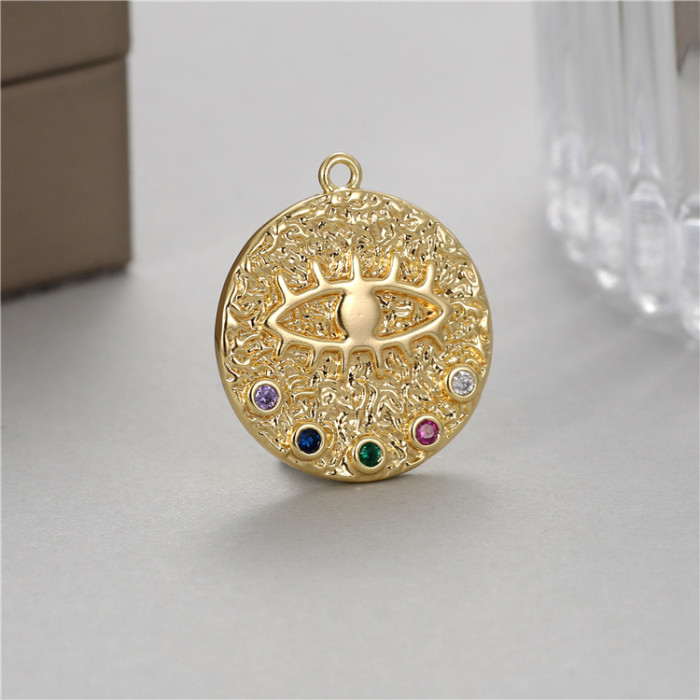 Dainty Elegant 14K Gold-plated Head Smiley Devil's Eye Pendant DIY Necklace Bracelet Pendant Accessories