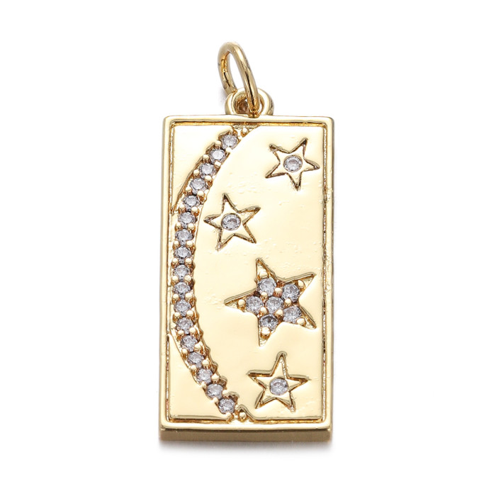 Refined Elegant Star Moon with Zircon Pendant Handmade DIY Jewelry Accessories