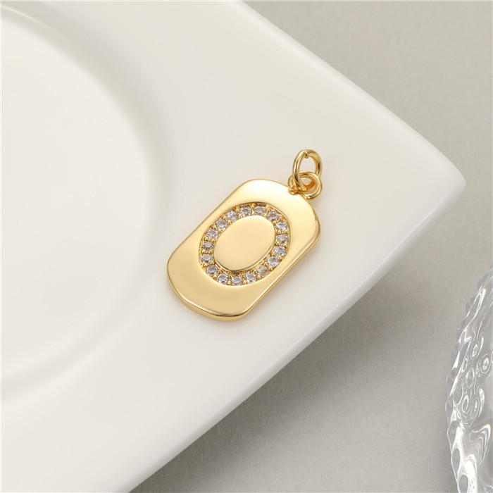 Classic Refined Elegant Women 26 English Letter Pendant 14K Zircon Mini Tag DIY Handmade Necklace Bracelet Accessory