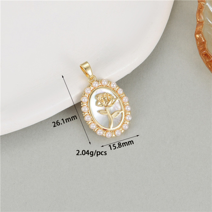 Classic Refined Chic Elegant14K Gold Plated Pendant with Natural White Shell Festival Trendy Casual Jewelry Gift