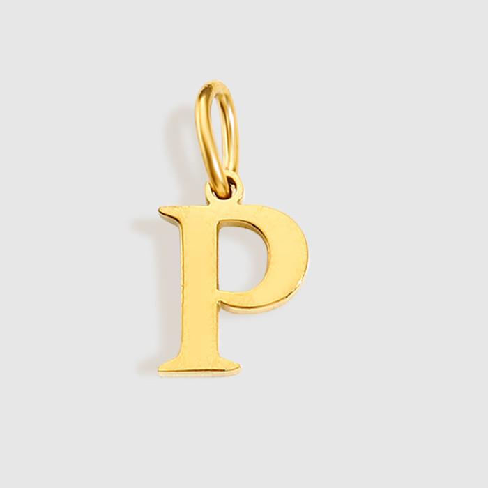 Handmade DIY Jewelry Accessories 18K Gold Plated Stainless Steel 26 English Letters Pendant Wholesale, Necklaces