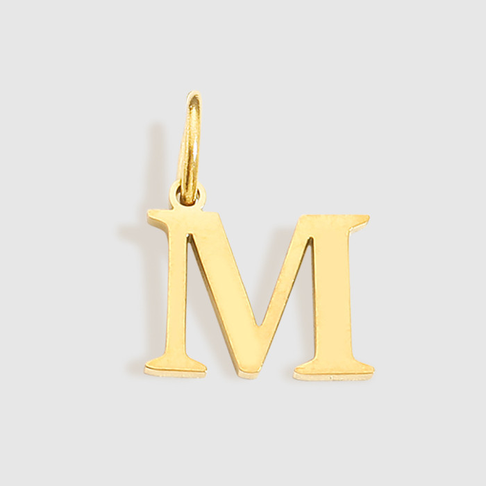 Handmade DIY Jewelry Accessories 18k Gold Plated Stainless Steel 26 English Letters Pendant Wholesale