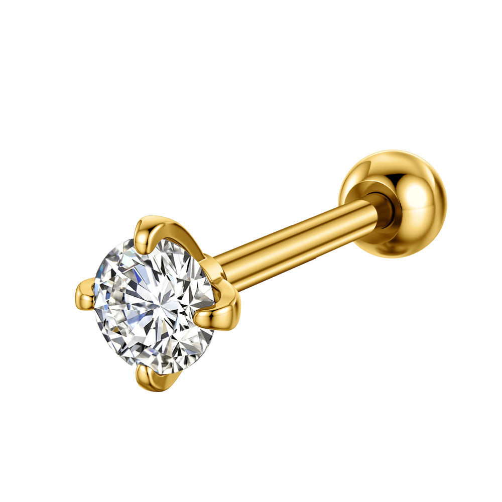 4Pcs/Set Steel Heart Nose Ring Stud Pack Real Star Nose Piercing Stud Set Square Nose Rings Set Piercing Jewelry Gift 216045306315