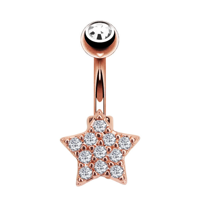 Chic Hypoallergenic Stainless Steel Dangled Navel Piercing Belly Button Rings Bee Star Flower Heart Belly Ring for Women