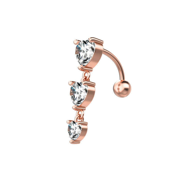 Chic Hypoallergenic Dangle CZ Belly Button Ring Cubic Zirconia Drop Pendant Navel Nail Body Piercing Jewelry