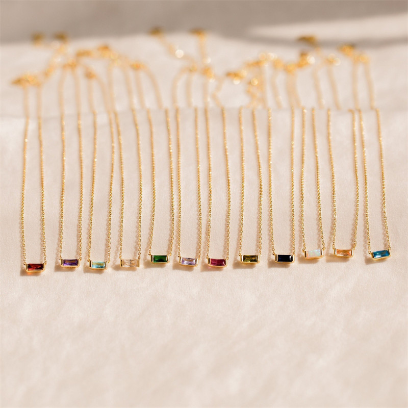 Elegant 12 Birthstone Zircon Pendant Necklace for Women Stylish Trendy Party Festival Casual Jewelry Gift