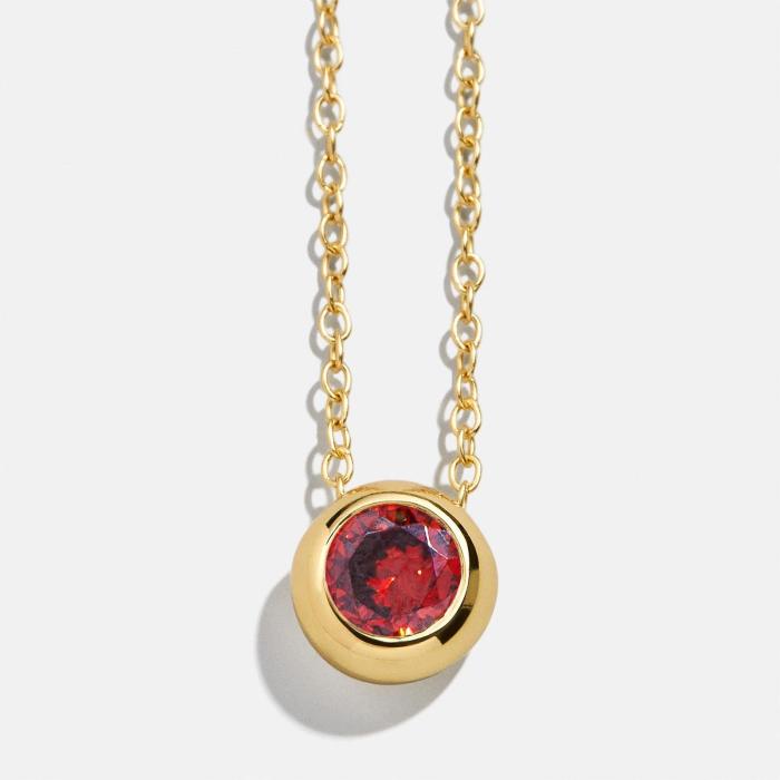 Chic Customizable Simple Twelve Birthday Stone Round Pendant Handmade DIY Jewelry Accessories