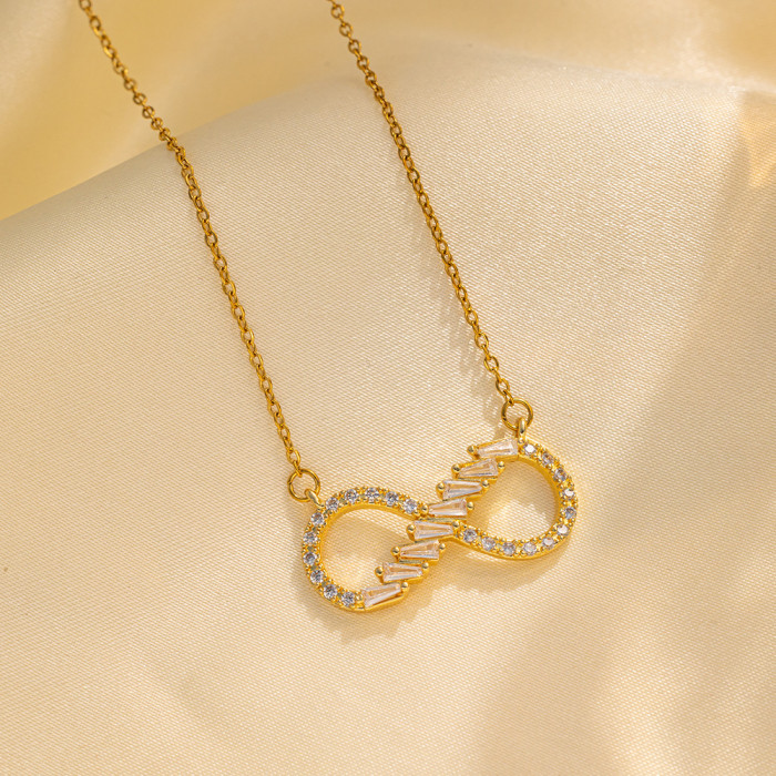 Chic Elegant Personality 8 Micro-inset Zircon Lady Necklace Valentine's Day Gift