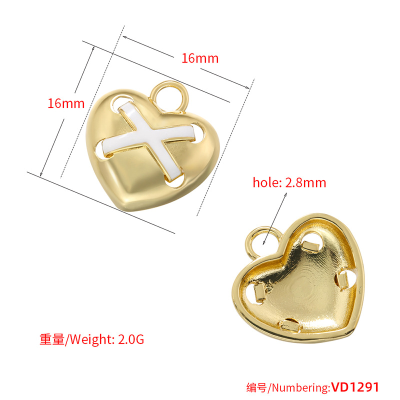 Simple Colorful Drop Oil Love Pendant Handmade Diy Jewelry Accessories 216045356130