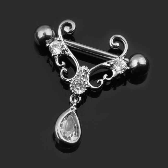 Chic Hypoallergenic Stainless Steel Nipple Piercing Jewelry Bulk Crystal Nipple Ring Lot Piercing Body Jewelry