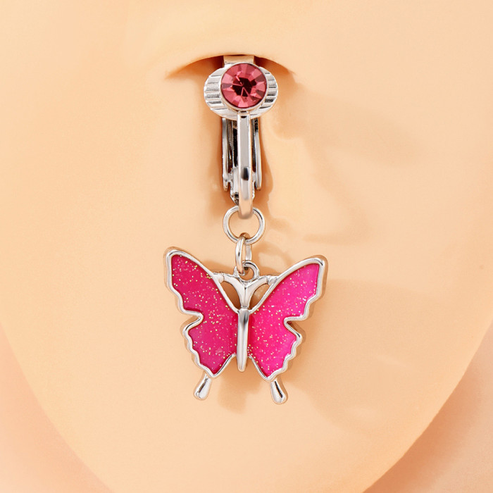 Chic Butterfly Zircon Fashion High Quality Surgical Steel Navel Piercing Belly Button Rings Body Jewelry