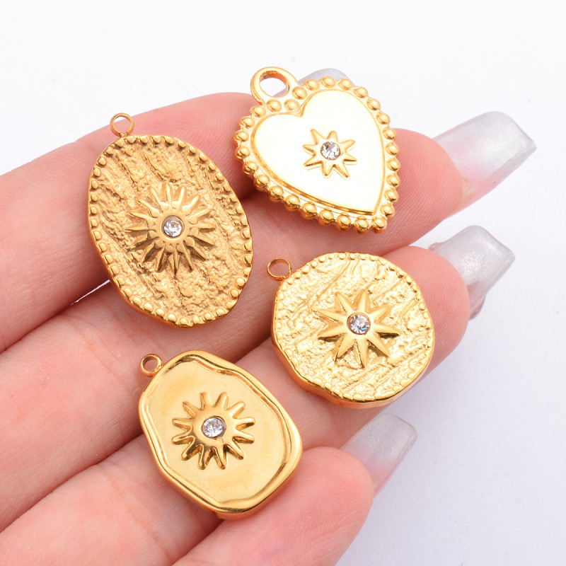 18k Gold Plated Stainless Steel Personality Irregular Pendant DIY Necklace Pendant Handmade DIY Jewelry Accessories