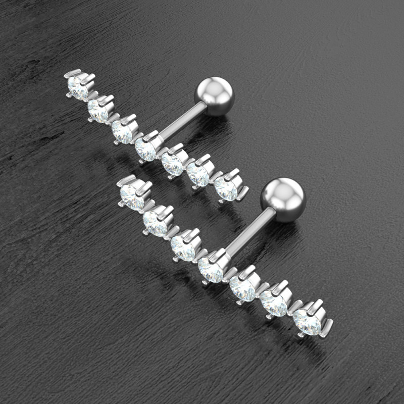 Chic Piercing Stud Earring 316L Steel Cartilage Helix Ear Jewelry for Women Stylish Jewelry Gift