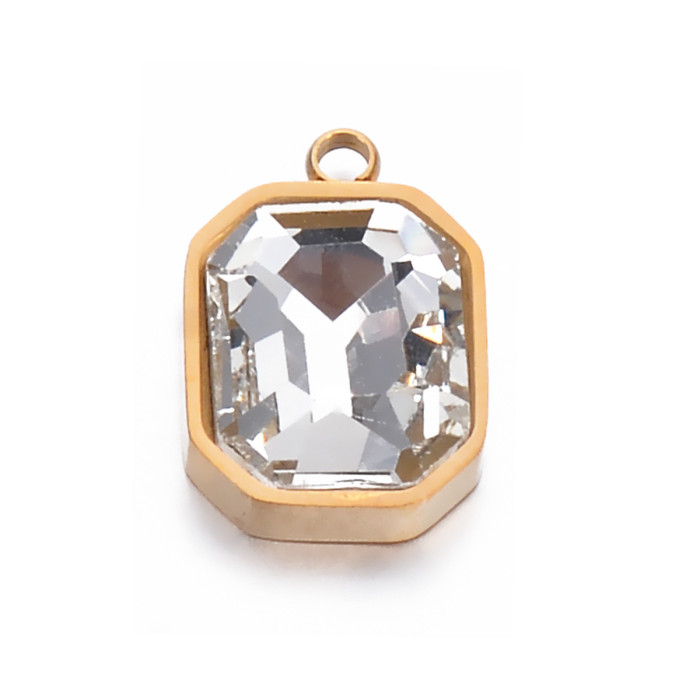 Classic Refined Elegant Stainless Steel Glass Crystal Pendant Handmade DIY Jewelry Accessories, Necklaces