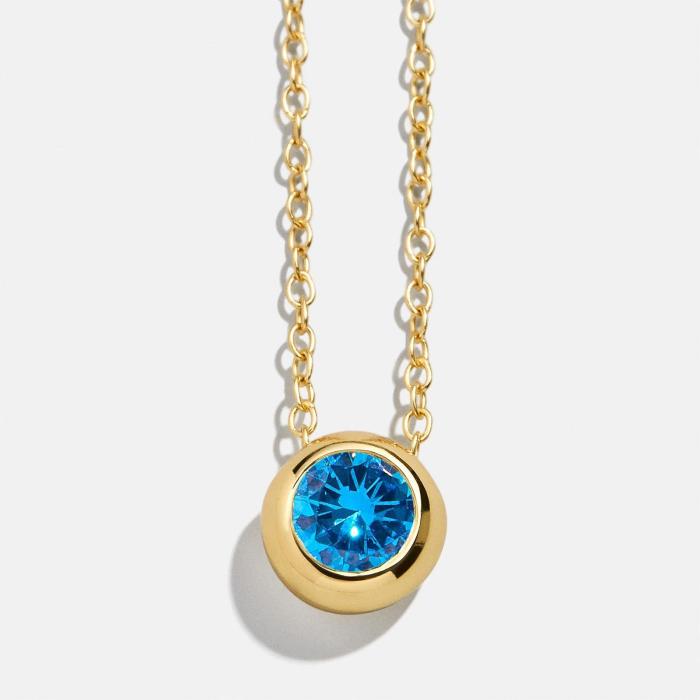 Chic Customizable Simple Twelve Birthday Stone Round Pendant Handmade DIY Jewelry Accessories