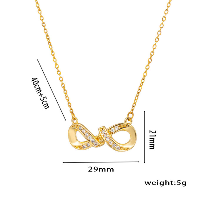 Chic Elegant Personality 8 Micro-inset Zircon Lady Necklace Valentine's Day Gift