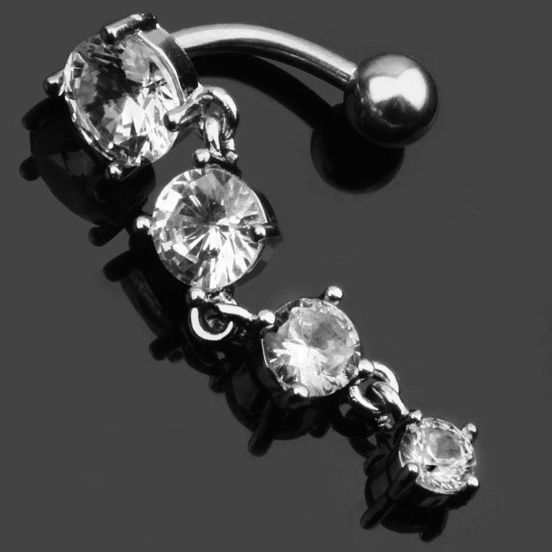 Chic Hypoallergenic Crystal Cz Belly Button Ring For Women Stainless Steel Belly Jewelry Casual Jewelry Gift 216045330669