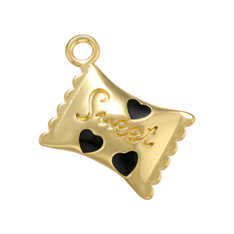 Chic Customizable Gold Plated Heart Candy Bag Pendant Handmade DIY Jewelry Accessories
