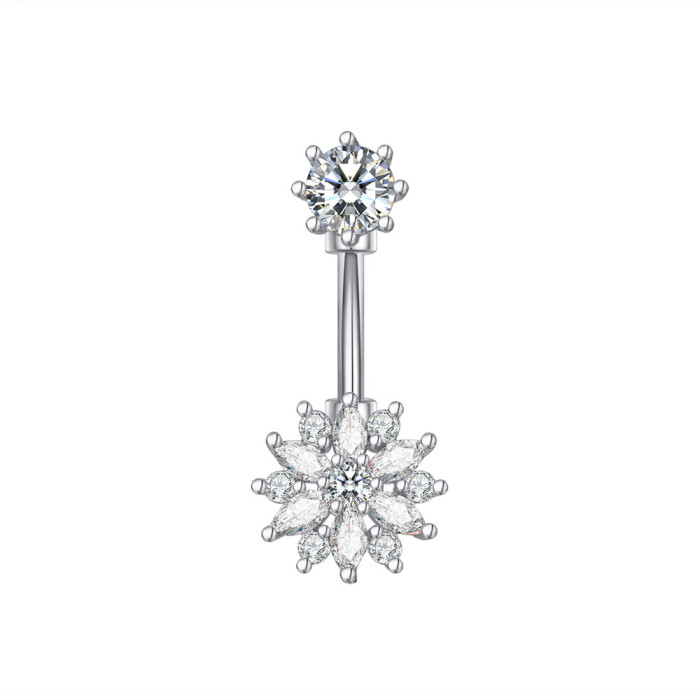 Chic Hypoallergenic Button Rings Belly Piercing Sets Butterfly Bee Flower Navel Piercing for Women Girls Body Jewelry
