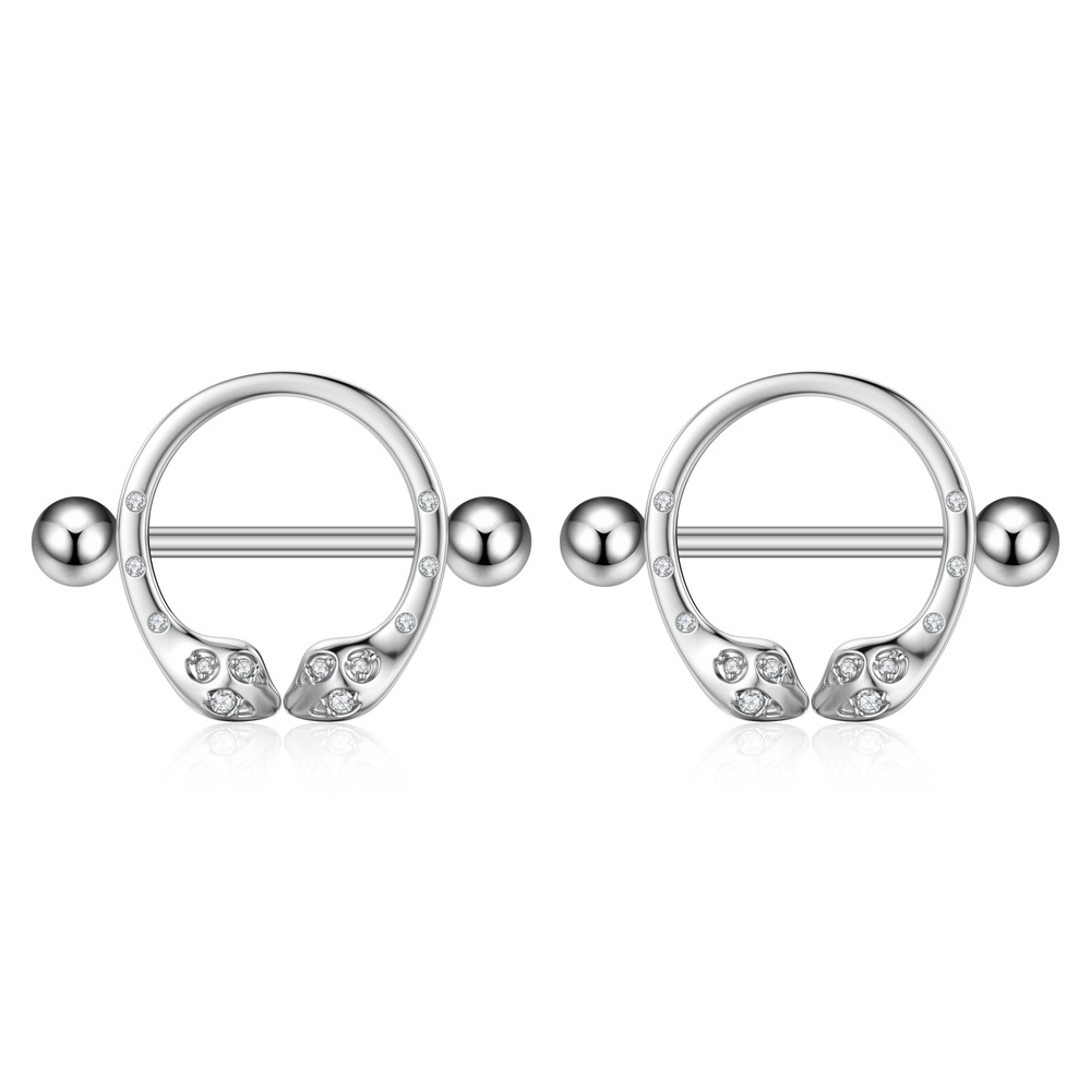 Chic Hypoallergenic Nipple Rings For Women 316L Stainless Steel Heart Flower Cz Barbell Nipplerings Piercing Jewelry 216045316647