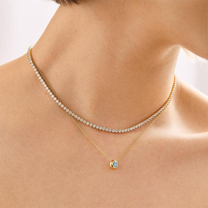 Chic Customizable Simple Twelve Birthday Stone Round Pendant Handmade DIY Jewelry Accessories