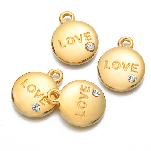 Chic Hypoallergenic Stainless Steel 3D Circle LOVE Letter Pendant Handmade DIY Jewelry Accessories