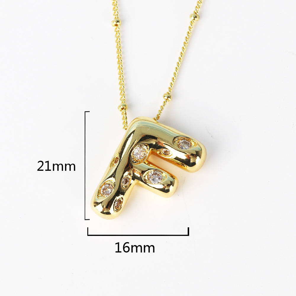Chic Dainty Smooth Zircon 26 English Letters Pendant Necklace Women Stylish Trendy Party Festival Casual Jewelry Gift 216045334605