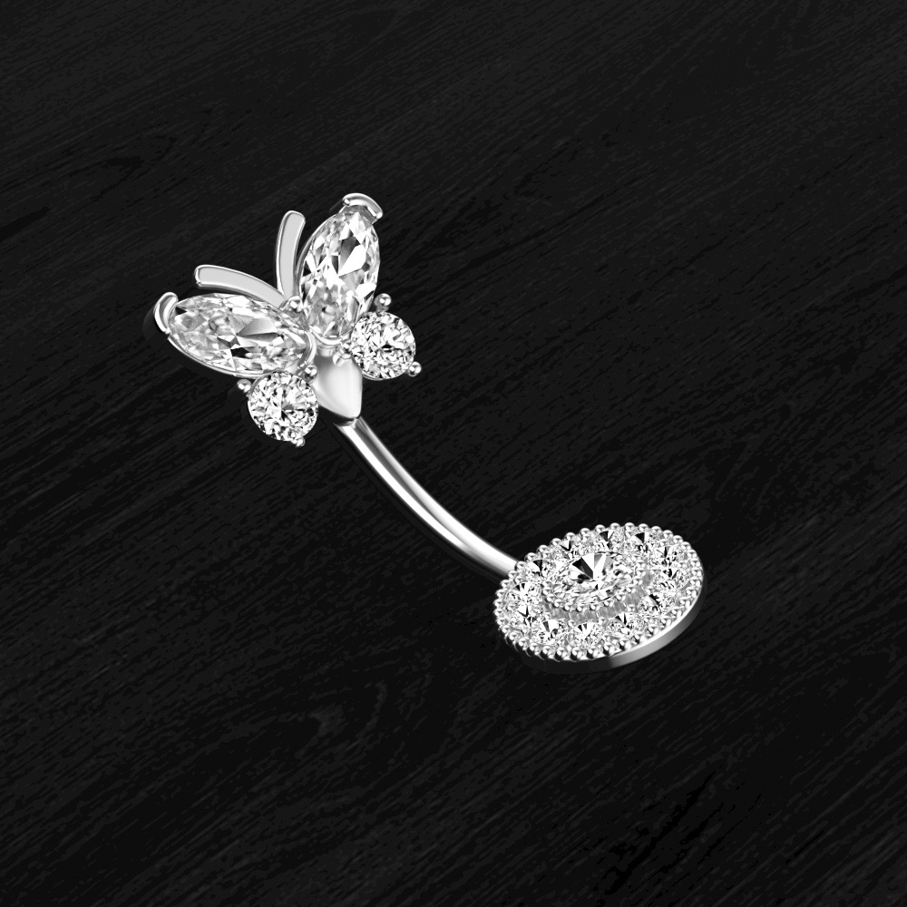 Chic Hypoallergenic Butterfly Belly Button Rings Sexy Navel Ring Body Jewelry Beach Belly Navel Rings For Women Girls Gift 216045321075