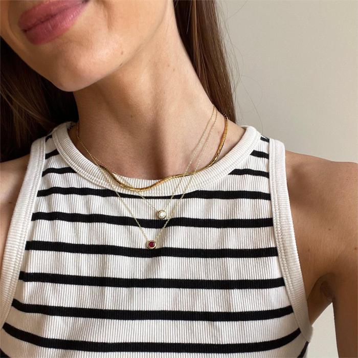 Chic Customizable Simple Twelve Birthday Stone Round Pendant Handmade DIY Jewelry Accessories