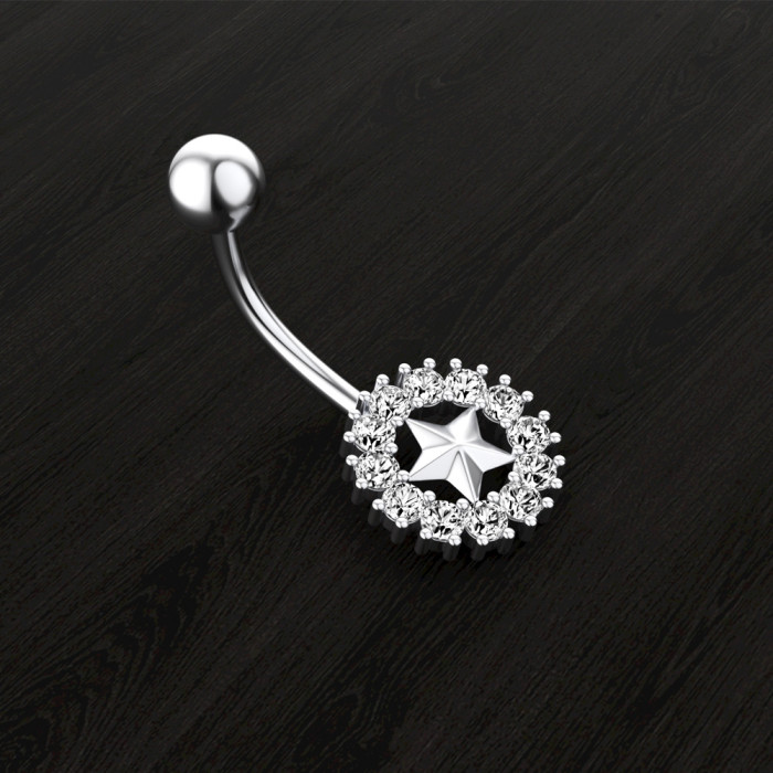 Chic Hypoallerge Star Piercing Ring for Women Belly Button Piercing Ring Girl Body Jewelry