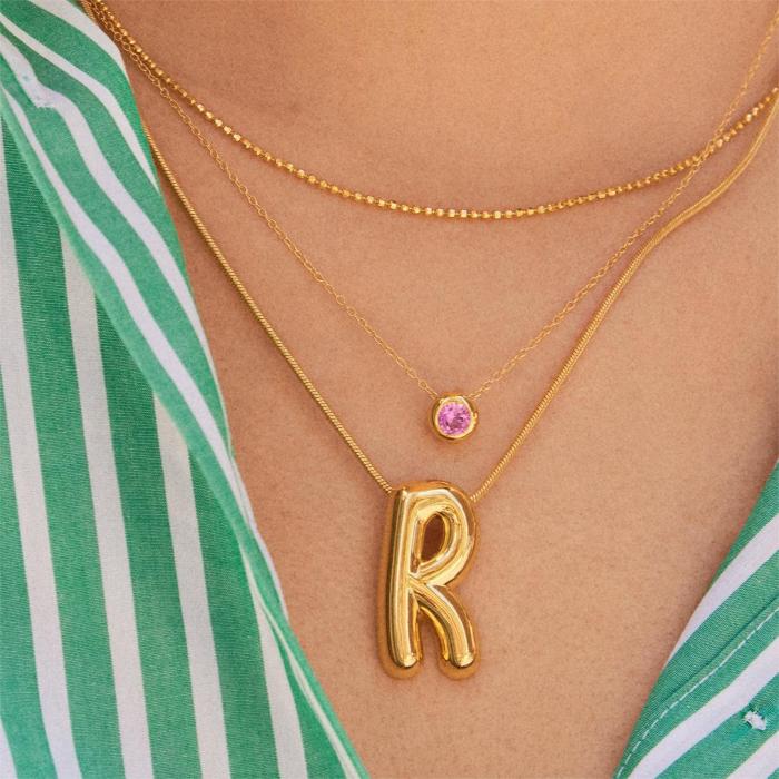 Chic Customizable Simple Twelve Birthday Stone Round Pendant Handmade DIY Jewelry Accessories