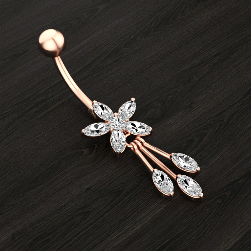 Chic Bohemia Long Dangle Belly Button Rings Steel Crystal Navel Rings Belly Piercings Festival Casual Jewelry Gift