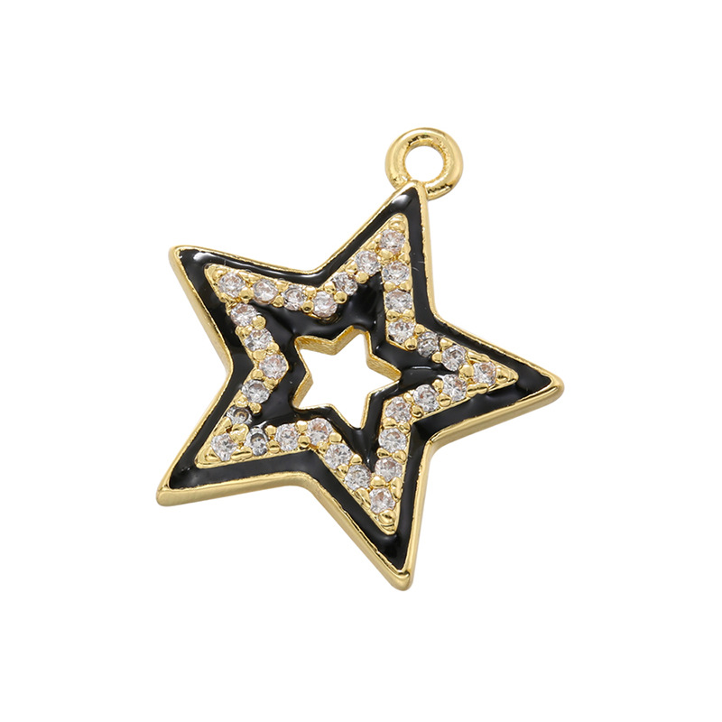 Chic Colorful Enamel Dripping Oil Pentagram Pendant Handmade Diy Jewelry Accessories 2160453472742