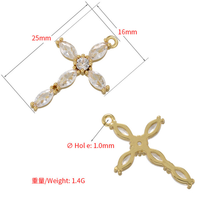 Chic Hypoallergenic Zircon Cross Pendant for Women Fashion Exquisite Handmade DIY Jewelry Accessories