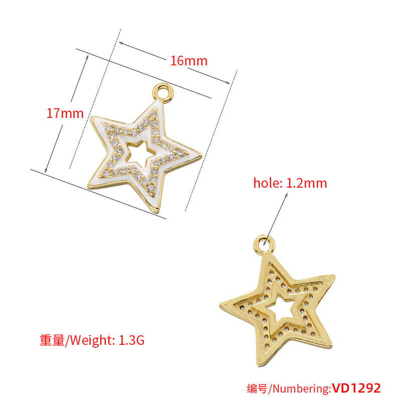 Chic Colorful Enamel Dripping Oil Pentagram Pendant Handmade Diy Jewelry Accessories 216045347274