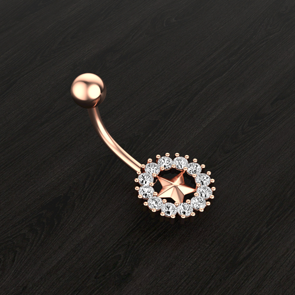 Chic Hypoallerge Star Piercing Ring For Women Belly Button Piercing Ring Girl Body Jewelry 216045321567