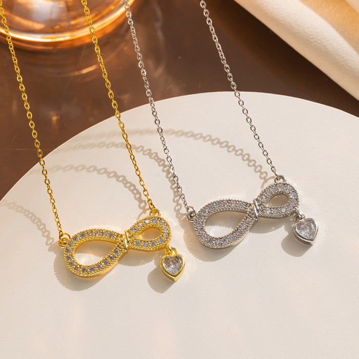 Chic Elegant Personality 8 Micro-inset Zircon Lady Necklace Valentine's Day Gift