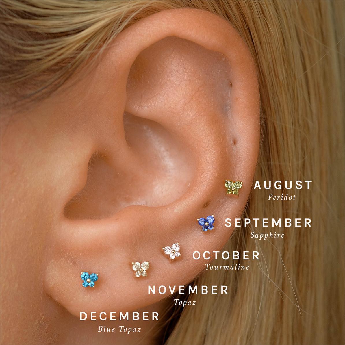 Chic Hypoallergenic 12 Stone Butterfly Stud Earring For Women Stylish Trendy Party Festival Casual Jewelry Gift 216045340140