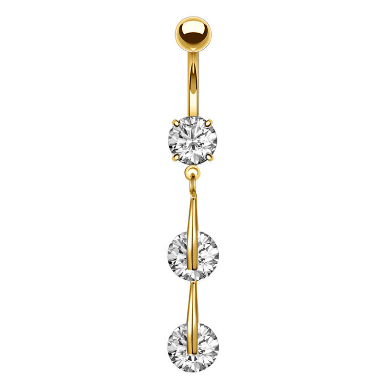 Hypoallergenic Fashion Zircon Long Pendant Belly Button Ring Women Body Piercing Belly Ring