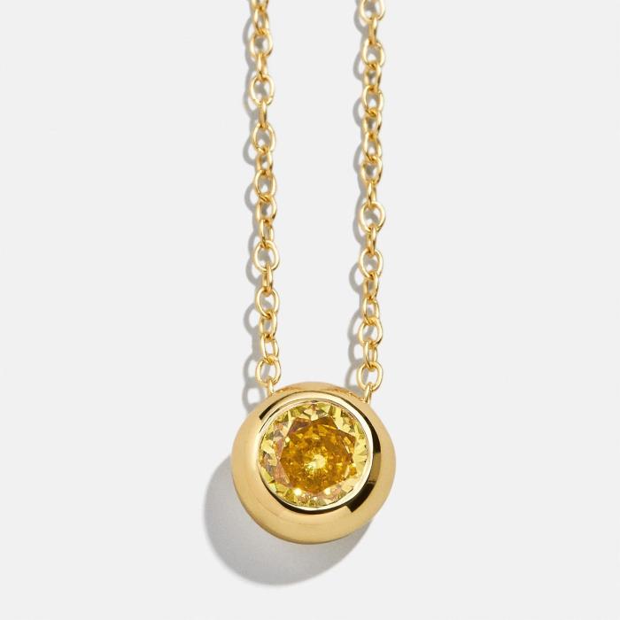 Chic Customizable Simple Twelve Birthday Stone Round Pendant Handmade DIY Jewelry Accessories