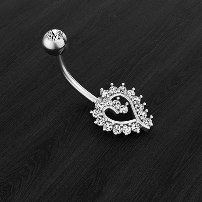 Chic Hypoallergenic Love Heart Dangle Belly Button Rings Navel Piercing Woman Body Jewelry Gift