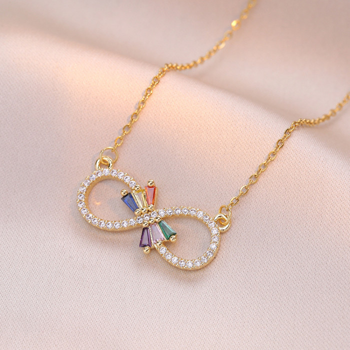 Chic Elegant Personality 8 Micro-inset Zircon Lady Necklace Valentine's Day Gift