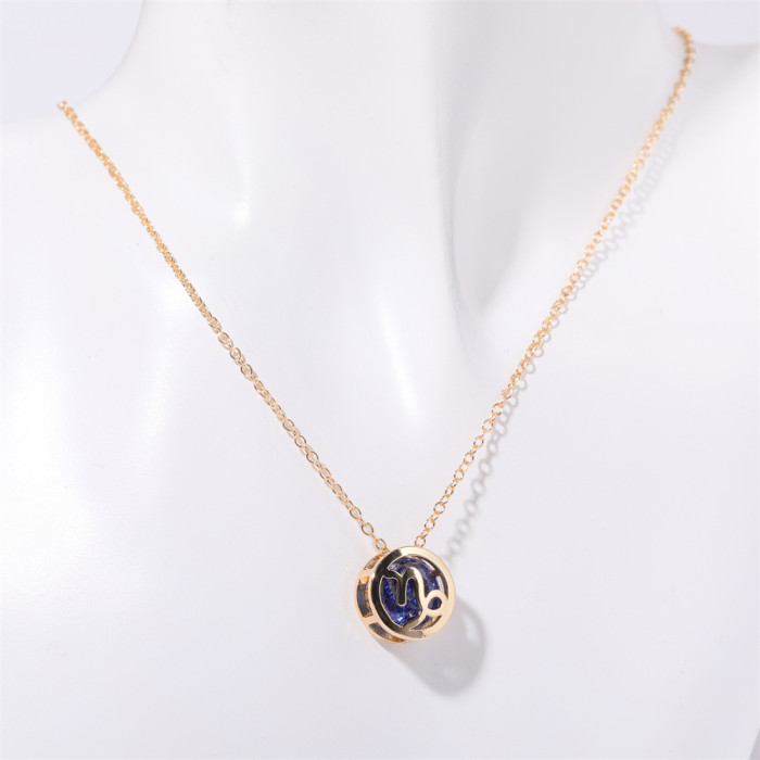 Chic Hypoallergenic Versatile Twelve Constellations Necklace with Twelve Birthstones Handmade DIY Jewelry Accessories