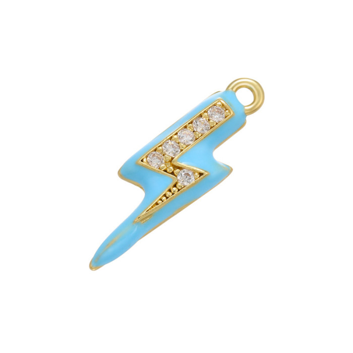 Chic Hypoallergenic Drop Oil Colorful Lightning Pendant Necklace Bracelet Handmade DIY Jewelry Accessories